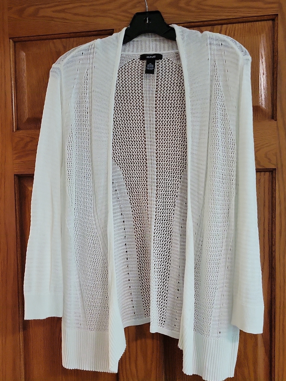 Alfani Cream Open-Front Knit Cardigan